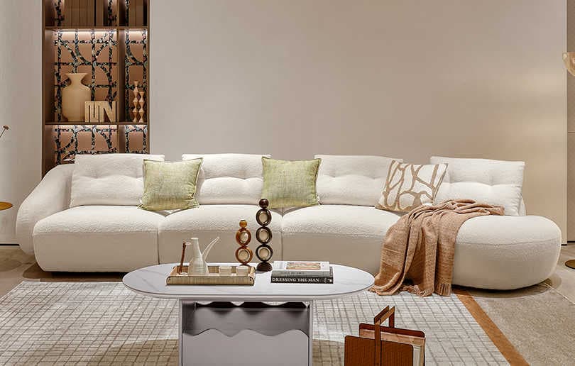 Latte leather sofa