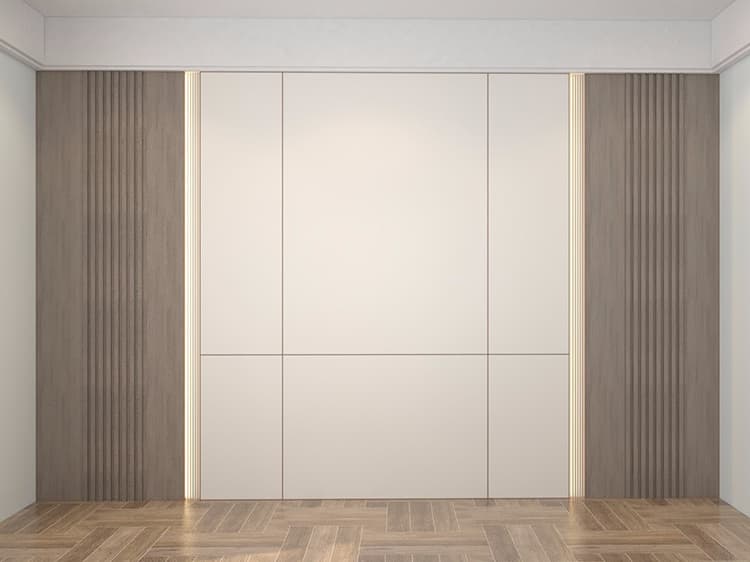 Suofeiya fluted wood wall panel installation