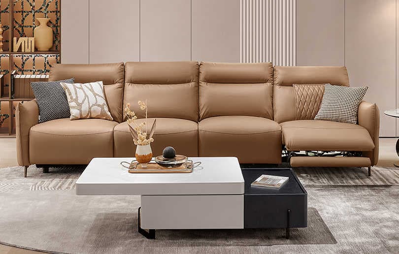 Mocha leather sofa